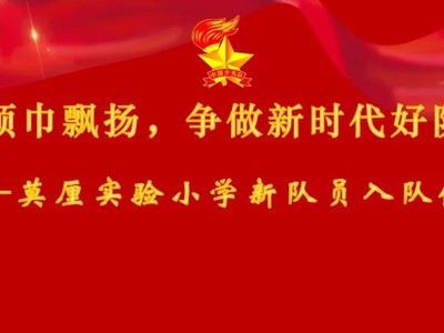 童心跟党走 领巾齐飘扬——莫厘实验小学二年级新队员入队仪式